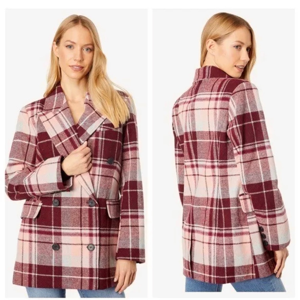 7 For all Mankind Maroon Pea Coat L